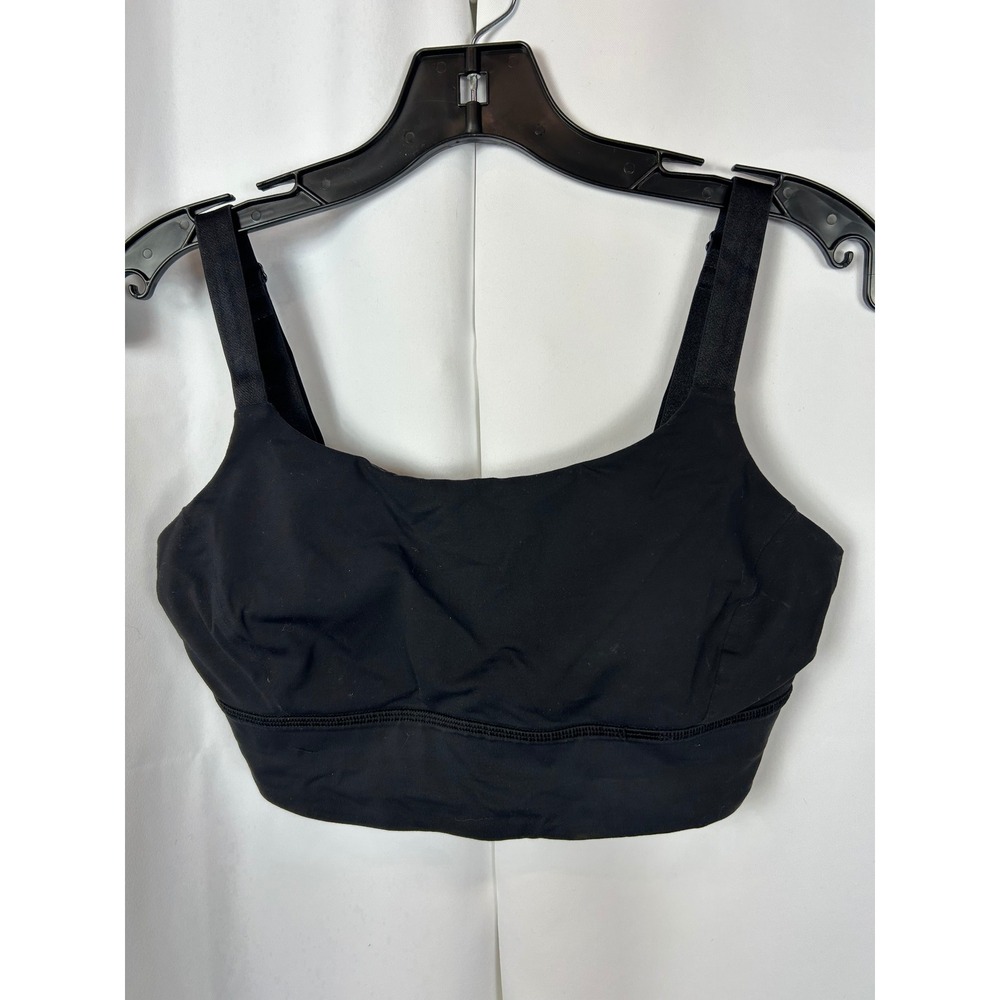 Lululemon  Longline Bra Black Light Support Yoga Activewear Size 8